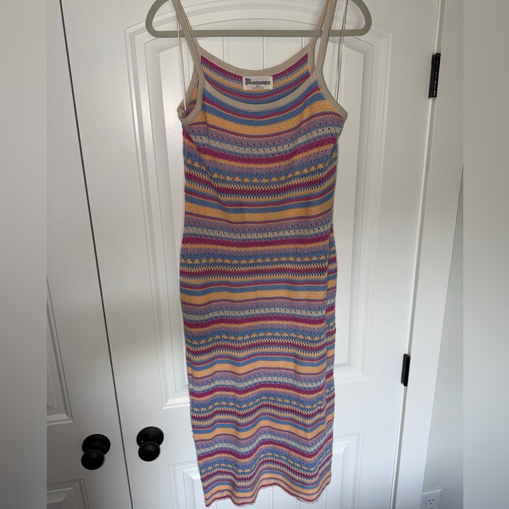 Colorful Striped Knit Dress : swim cover up